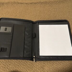 Black Zippered Padfolio with Notepad